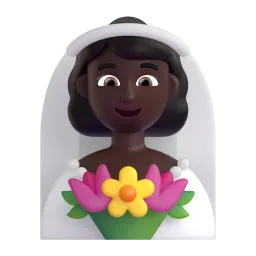 Woman with Veil: Dark Skin Tone emoji on Microsoft