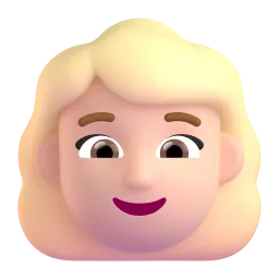 Woman: Light Skin Tone, Blond Hair emoji on Microsoft