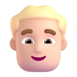 Man: Light Skin Tone, Blond Hair emoji on Microsoft