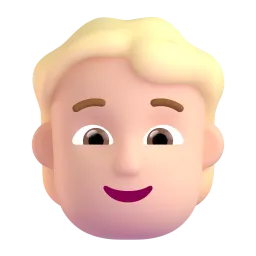 Person: helle Hautfarbe, blondes Haar-Emoji auf Microsoft