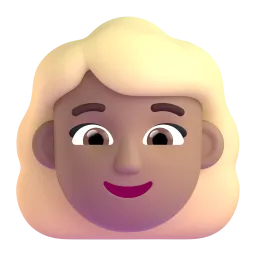Woman: Medium-Light Skin Tone, Blond Hair emoji on Microsoft