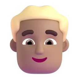 Mann: mittelhelle Hautfarbe, blond-Emoji auf Microsoft