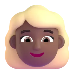 Woman: Medium-Dark Skin Tone, Blond Hair emoji on Microsoft