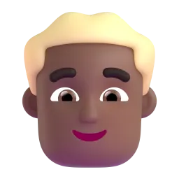 Emoji Pria berambut pirang: warna kulit gelap-sedang di Microsoft