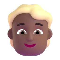 Emoji Người tóc vàng hoe: màu da tối trung bình trên Microsoft