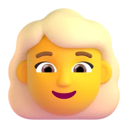 Woman: Blond Hair emoji on Microsoft