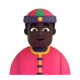 Person with Skullcap: Dark Skin Tone emoji on Microsoft