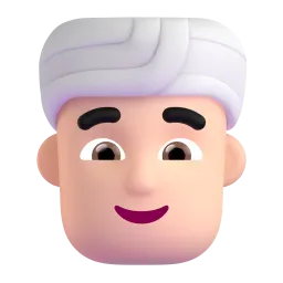 אימוג'י גבר עם טורבן: גוון עור בהיר ב-Microsoft