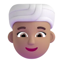 Frau mit Turban: mittelhelle Hautfarbe-Emoji auf Microsoft
