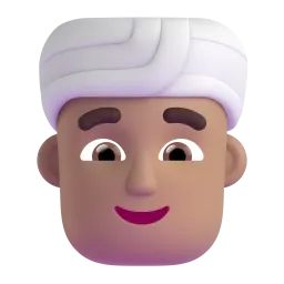 Emoji Uomo con turbante: carnagione abbastanza chiara su Microsoft