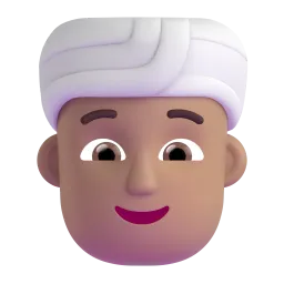 Person Wearing Turban: Medium-Light Skin Tone emoji on Microsoft