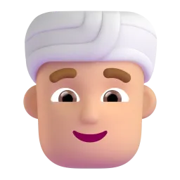 Mann mit Turban: mittlere Hautfarbe-Emoji auf Microsoft