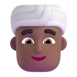 Man Wearing Turban: Medium-Dark Skin Tone emoji on Microsoft