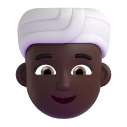 Woman Wearing Turban: Dark Skin Tone emoji on Microsoft