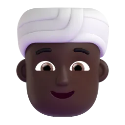 Emoji Orang mengenakan serban: warna kulit gelap di Microsoft