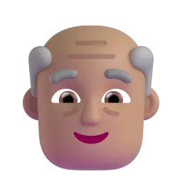 Old Man: Medium-Light Skin Tone emoji on Microsoft