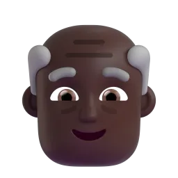 Old Man: Dark Skin Tone emoji on Microsoft