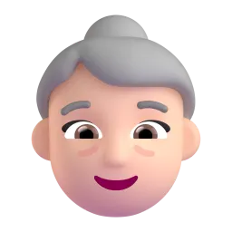Emoji Donna anziana: carnagione chiara su Microsoft
