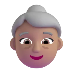 Emoji Wanita tua: ton kulit sederhana cerah pada Microsoft