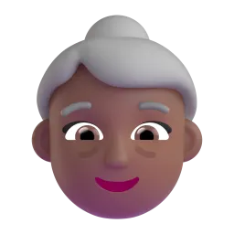 Old Woman: Medium-Dark Skin Tone emoji on Microsoft