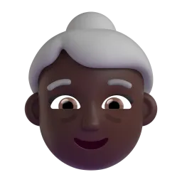 Ältere Frau: dunkle Hautfarbe-Emoji auf Microsoft