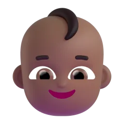 Emoji Bayi: ton kulit sederhana gelap pada Microsoft