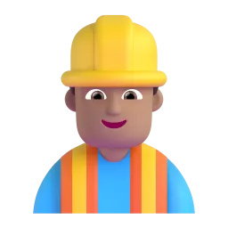 Man Construction Worker: Medium-Light Skin Tone emoji on Microsoft