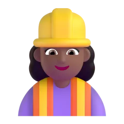 Woman Construction Worker: Medium-Dark Skin Tone emoji on Microsoft