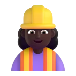 Woman Construction Worker: Dark Skin Tone emoji on Microsoft