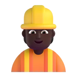 Emoji Operaio edile: carnagione scura su Microsoft