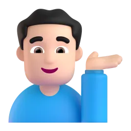 Man Tipping Hand: Light Skin Tone emoji on Microsoft