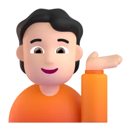 Emoji Persona con mano capovolta: carnagione chiara su Microsoft