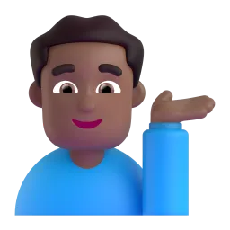 Emoji Uomo con mano capovolta: carnagione abbastanza scura su Microsoft