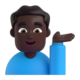 Man Tipping Hand: Dark Skin Tone emoji on Microsoft