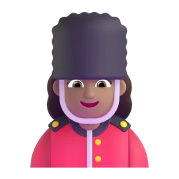 Wachsoldatin: mittelhelle Hautfarbe-Emoji auf Microsoft