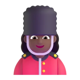 Emoji Guarda mulher: pele morena escura no Microsoft