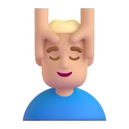 Mann, der eine Kopfmassage bekommt: mittlere Hautfarbe-Emoji auf Microsoft