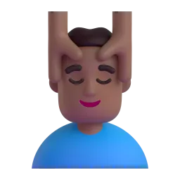 Man Getting Massage: Medium-Dark Skin Tone emoji on Microsoft