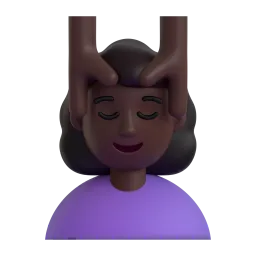 Woman Getting Massage: Dark Skin Tone emoji on Microsoft
