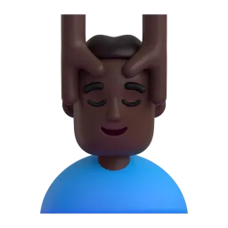 Mann, der eine Kopfmassage bekommt: dunkle Hautfarbe-Emoji auf Microsoft