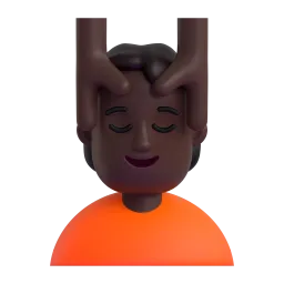 Person, die eine Kopfmassage bekommt: dunkle Hautfarbe-Emoji auf Microsoft