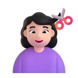 Microsoft üzerinde Saç kestiren kadın: açık cilt tonu emojisi