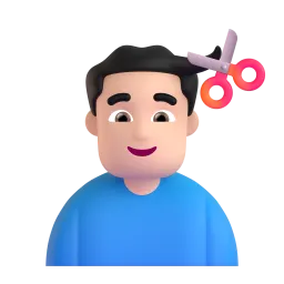 Man Getting Haircut: Light Skin Tone emoji on Microsoft