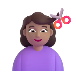 Woman Getting Haircut: Medium-Light Skin Tone emoji on Microsoft
