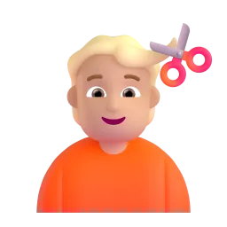 Person Getting Haircut: Medium Skin Tone emoji on Microsoft
