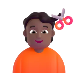Emoji Taglio di capelli: carnagione abbastanza scura su Microsoft