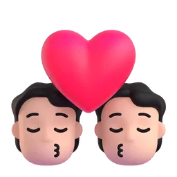 Emoji Bacio tra coppia: carnagione chiara su Microsoft
