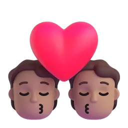 Sich küssendes Paar: mittlere Hautfarbe-Emoji auf Microsoft