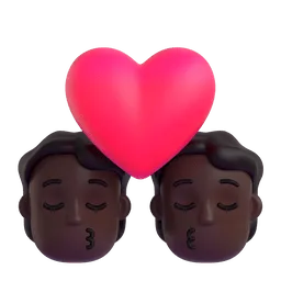 Sich küssendes Paar: dunkle Hautfarbe-Emoji auf Microsoft