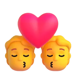 Kiss emoji on Microsoft